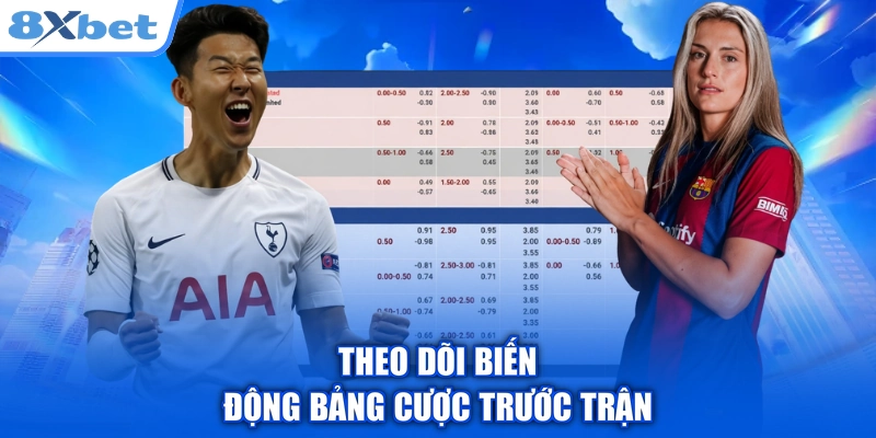 Theo dõi biến động bảng cược trước trận